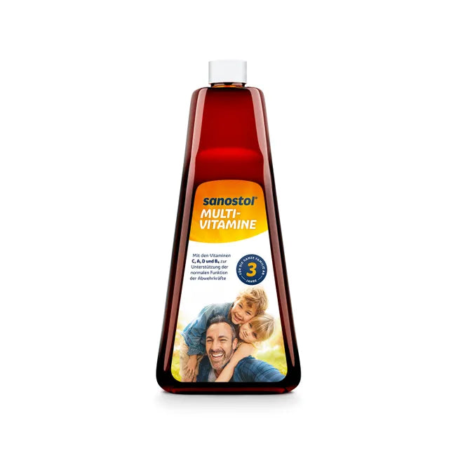 Sanostol Multi-Vitamine | Kids Liquid Multivitamin with Vitamins A, C, D, E & B Vitamins | Orange Flavour | 780 ml | PZN 02471057