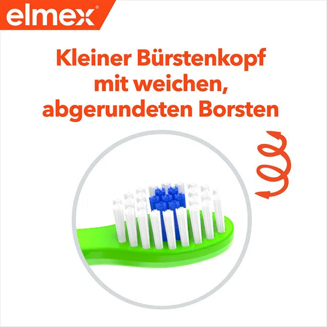 elmex Kids Oral Care Bundle | 3× Junior Toothpaste 75 ml + 3× Soft Kids Toothbrushes | 6-Piece Set | PZN 04878633 + 02735823