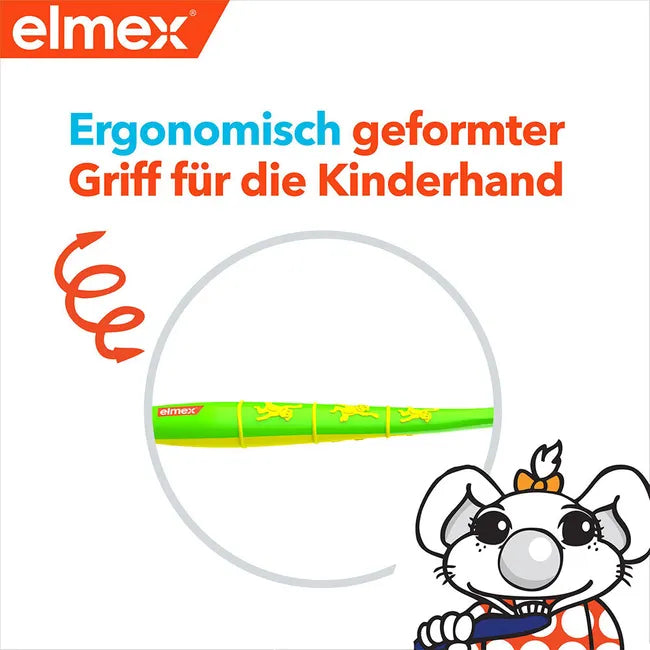elmex Kids Oral Care Bundle | 3× Junior Toothpaste 75 ml + 3× Soft Kids Toothbrushes | 6-Piece Set | PZN 04878633 + 02735823
