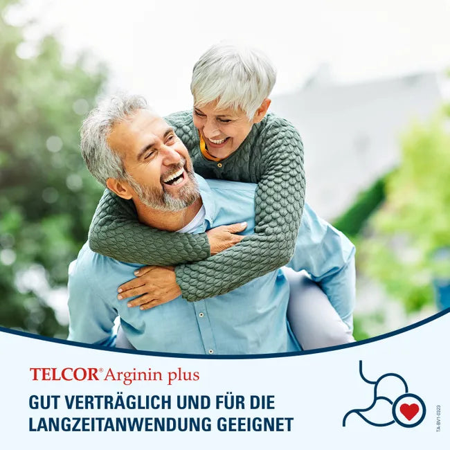 Telcor Arginin Plus 120 Film-Coated Tablets | Premium L-Arginine + Vitamin B6, B12 & Folic Acid | Vascular Nutritional Support | Vegan Made in Germany PZN 03104734
