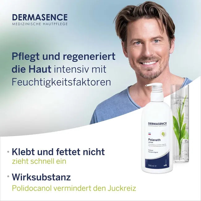 Dermasence Polaneth身体乳液 500毫升 PZN 03647995 针对极度干燥、脱皮和瘙痒的肌肤