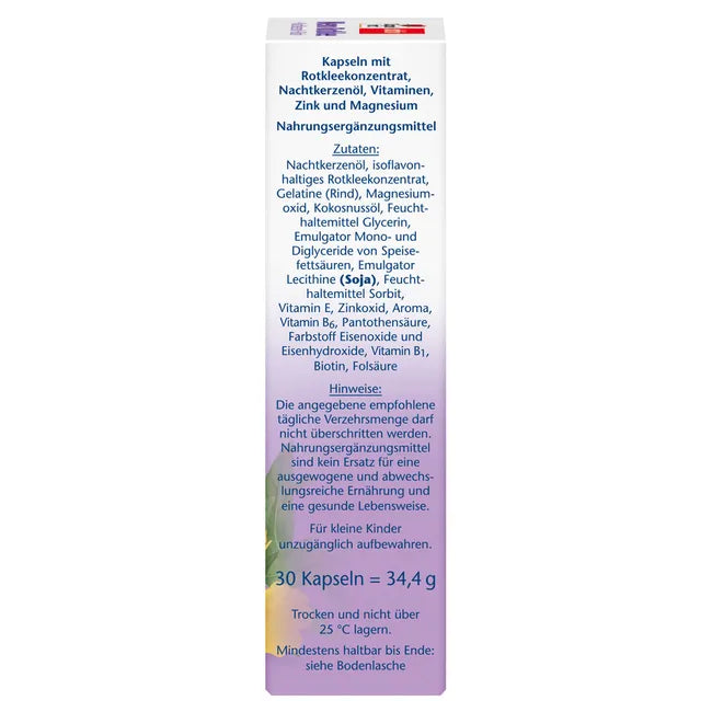 Doppelherz aktiv Meno Red Clover + Evening Primrose Oil & Biotin | Menopause Support | 2 × 30 Capsules | 60-Day Supply | PZN 04042018