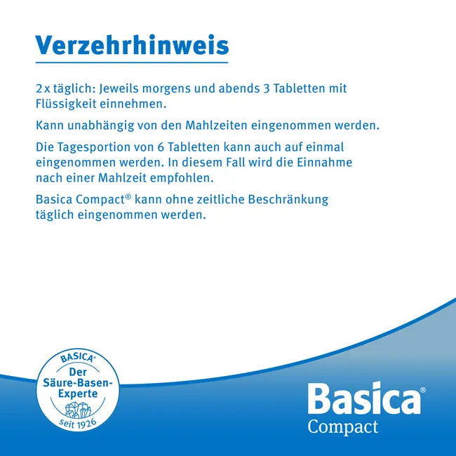 Basica Compact Tablets 360 Tablets | Acid-Base Balance Support with Essential Minerals & Trace Elements | PZN 04787669