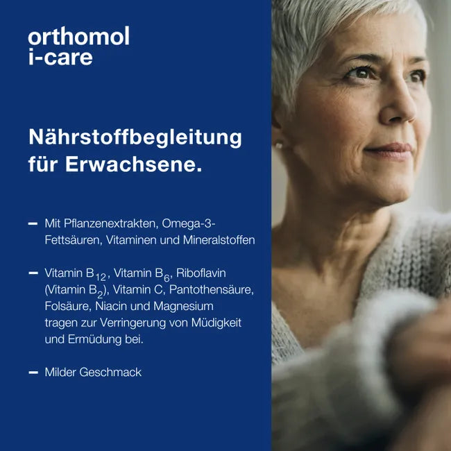 Orthomol i-CAre | Micronutrients with Omega-3, Ginger, Turmeric, Green Tea & OPC | 30 Daily Portions | PZN 05382064