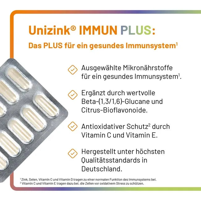Unizink 免疫力胶囊 30 粒 加强型 PZN 05489313 复合维生素矿物质