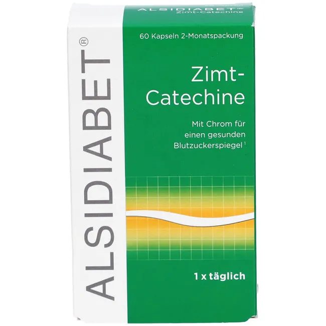 ALSIDIABET Cinnamon Catechins | Cinnamon Extract, Chromium & Niacin | Dietary Management for Type 2 Diabetes | 60 Capsules | PZN 07026899