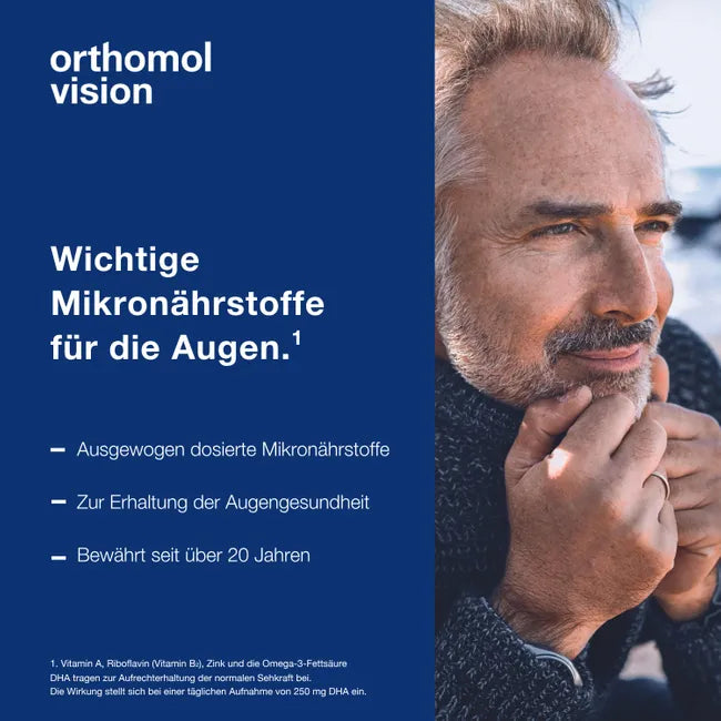 Orthomol Vision | Eye Health with Lutein, Zeaxanthin, Omega-3 DHA & Zinc | 90 Capsules | PZN 07142430