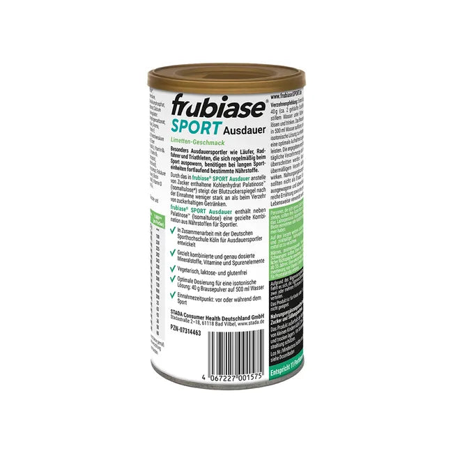 frubiase SPORT AUSDAUER 440g | Endurance Sports Drink Powder | Palatinose™, Magnesium, Calcium, Vitamin C & B Vitamins | Lime Flavor| PZN 07314463