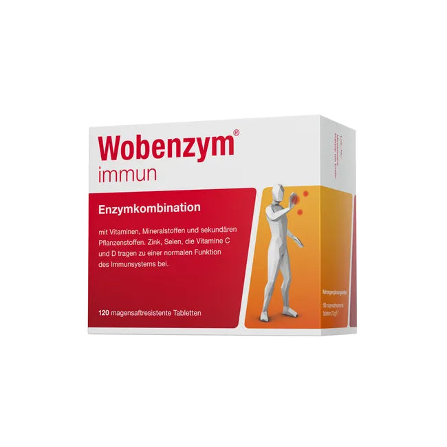 WOBENZYM 菠萝/木瓜蛋白酶➕维生素➕矿物质提高免疫力片 120粒 PZN 07368631