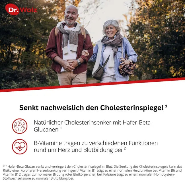 Cholesterinreduktion Dr. Wolz Twin Pack 448g | 2 × 224g Oat Beta-Glucans, Plant Sterols & B Vitamins | Natural Cholesterol Support | PZN 07619582
