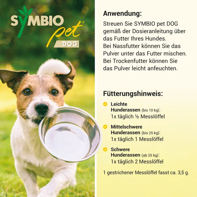 SYMBIO pet DOG | Probiotic for Dogs | Enterococcus faecium + Prebiotic Yeast | Gut Flora & Digestive Support | 175 g Powder | PZN 07766136