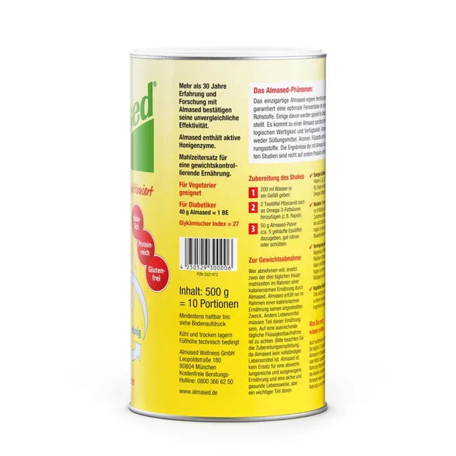 Almased Original Protein Shake | Soy, Yogurt & Honey with 23 Vitamins & Minerals | Gluten Free | 3 × 500 g | 30 Servings | PZN 03321472