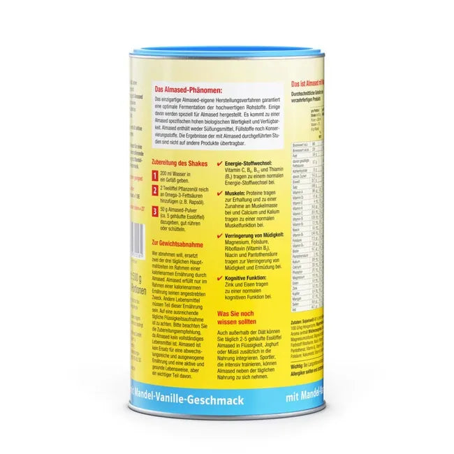 Almased Almond Vanilla Protein Shake | Soy, Yogurt & Honey with 23 Vitamins & Minerals | Gluten & Lactose Free | 3 × 500 g | PZN 15375987