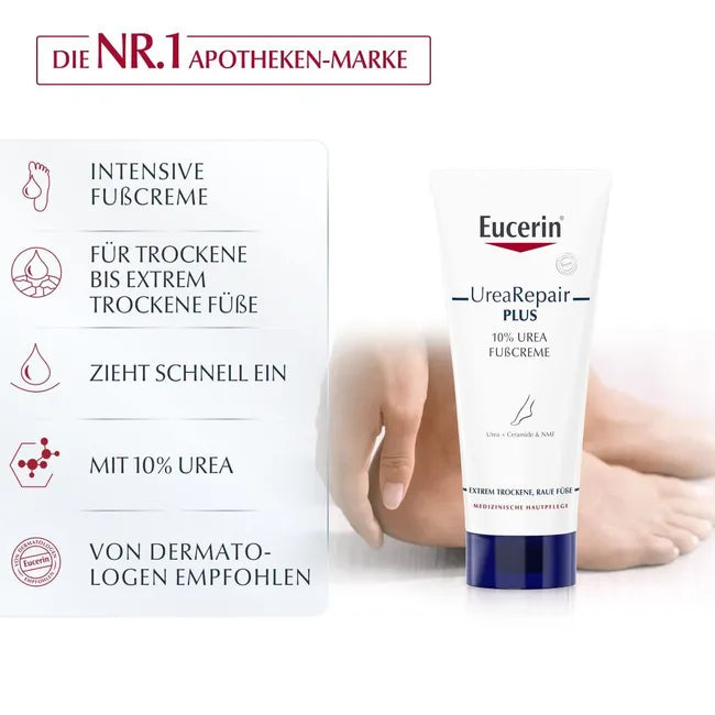 Eucerin UreaRepair PLUS Hand & Foot Care Duo | 5% Urea Hand Cream 75ml PZN 11678099 & 10% Urea Foot Cream 100ml PZN 11678047 | Complete Daily Repair Set | Hand & Foot Moisturizing Bundle
