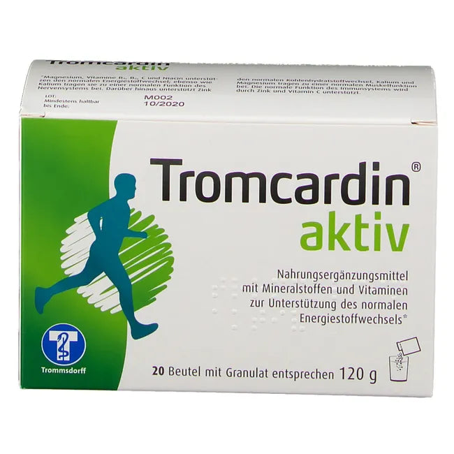 Tromcardin aktiv 20 Sachets | Magnesium, Potassium, Vitamin C, Zinc & B Vitamins | Orange Drink Granules | PZN 09745718
