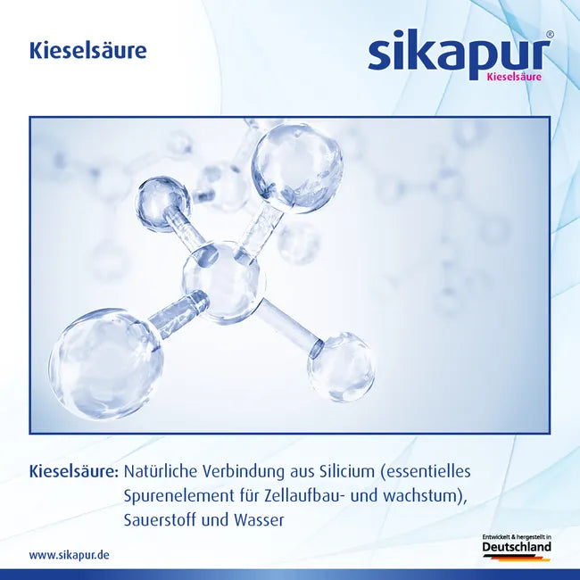 sikapur® Silicic Acid Softgel Capsules | 196 mg Silicon + Biotin, Zinc & Selenium for Skin, Hair & Nails | 30 Capsules | PZN 09923812