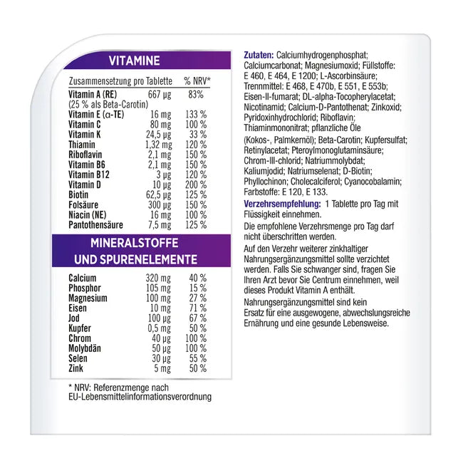 Centrum Women | Complete Multivitamin & Minerals for Women | Energy, Immune, Skin, Hair & Blood Formation Support | 60 Tablets | PZN 09924674