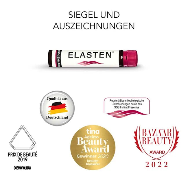 ELASTEN® Complete Your Beauty 3-Pack Bundle 84 Drinking Vials (3 × 28) PZN 10048806  | 2.5 g Collagen Peptides | Vitamin C, Biotin & Zinc | Skin Beauty Supplement | Made in Germany