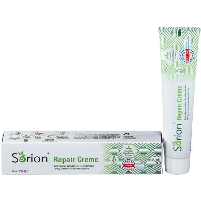 Sorion® Repair Cream | Ayurvedic Intensive Care for Dry, Itchy, Red & Scaly Skin | Psoriasis & Atopic-Prone Skin Care | Neem, Turmeric & Coconut Oil | 50 ml | PZN 10132866