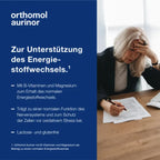 Orthomol Aurinor | Energy Metabolism with Omega-3, Magnesium, B Vitamins, L-Carnitine & CoQ10 | 30 Daily Portions | PZN 10176964
