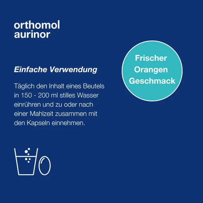 Orthomol Aurinor | Energy Metabolism with Omega-3, Magnesium, B Vitamins, L-Carnitine & CoQ10 | 30 Daily Portions | PZN 10176964