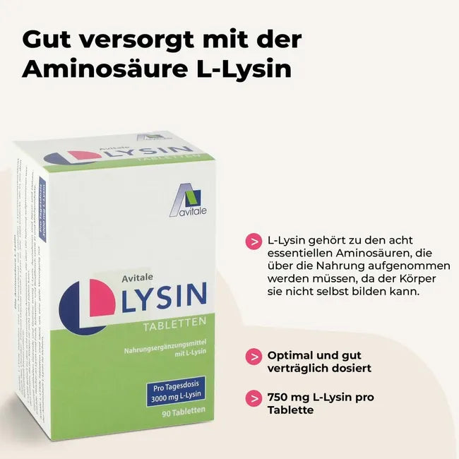 Avitale L-赖氨酸 750毫克片 90粒 PZN 10326139