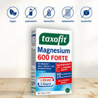 taxofit Magnesium 600 FORTE Depot | 600 mg Magnesium + Vitamins B1, B6 & B12 | 2-Phase Muscle, Nerve & Energy Support | Vegan | 30 Tablets | PZN 10793160