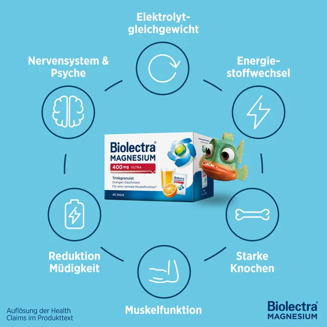 Biolectra® Magnesium 400 mg Ultra Drinking Granules Orange | High-Dose Magnesium Drink | 40 Sachets | PZN 10914528