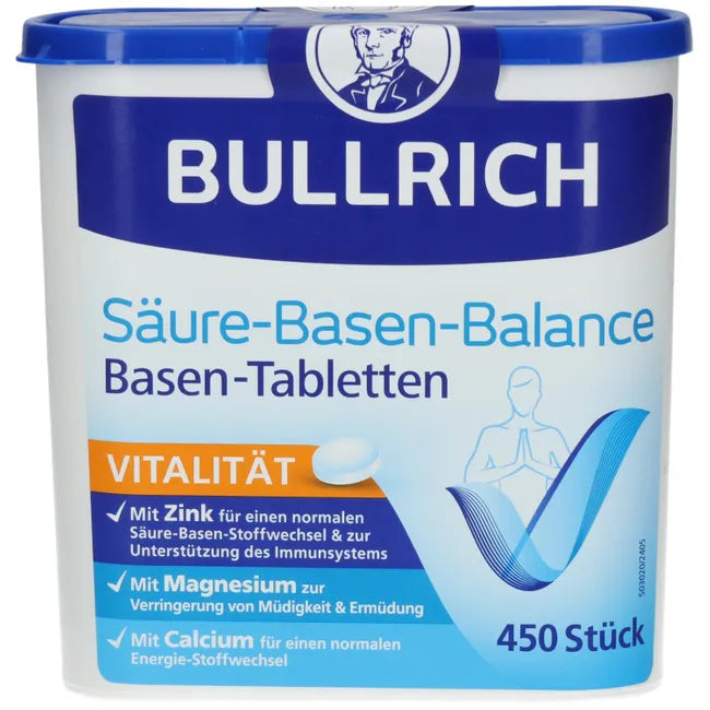 Bullrich Acid-Base Balance Tablets Double Pack 900 Tablets | Minerals & Zinc for Acid-Base Metabolism | 2 × 450 Tablets | PZN 11089888