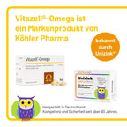 Vitazell Omega + Unizink Immun Plus | Vegan Omega-3 & Daily Immune Support Bundle | EPA, DHA, Zinc, Vitamin C, D & Selenium | 120 PZN 11335407 + 60 Capsules PZN 05489336