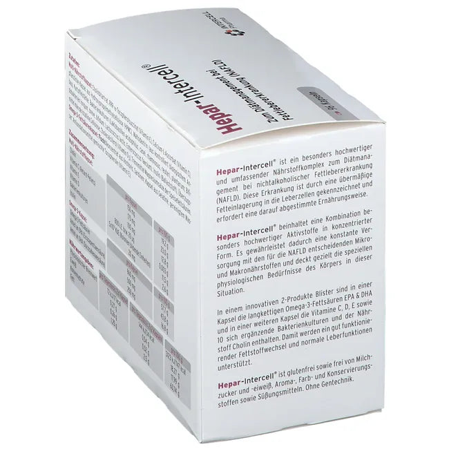 Hepar-Intercell | Choline, Omega-3 EPA & DHA, Vitamins C, D3 & E + 5 Billion CFU | Dietary Management of NAFLD | 96 Capsules | PZN 11530876
