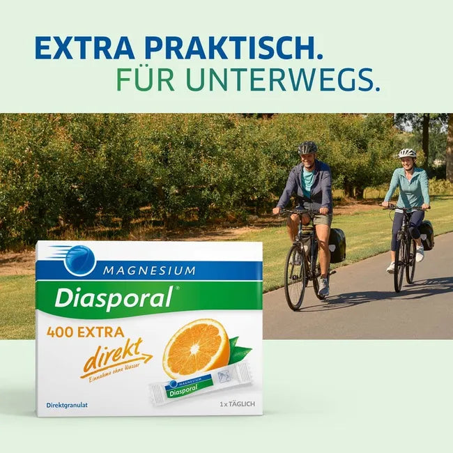Magnesium-Diasporal® 400 EXTRA Direct Orange | 400 mg Magnesium for Muscles & Nerves | 100 Sticks | PZN 11594238