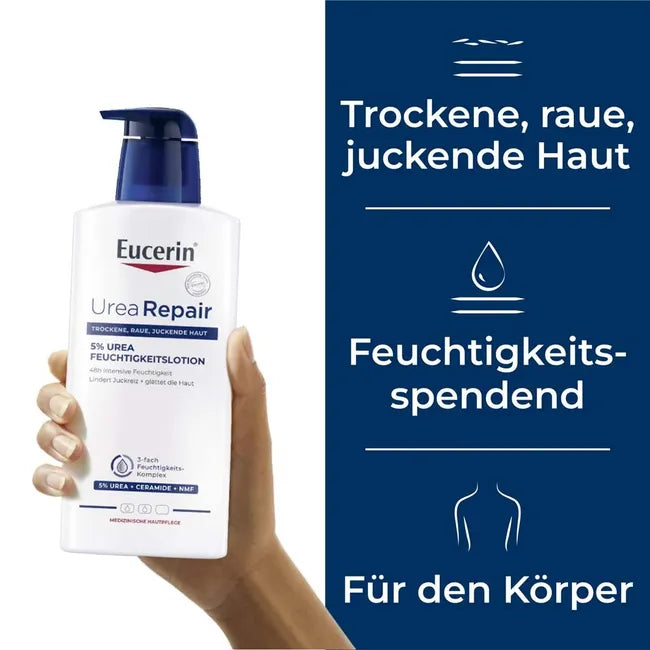 Eucerin 5%尿素密集护理身体乳液 400 毫升 PZN 11678001 针对干性至极干性皮肤/长达48小时防干燥保护