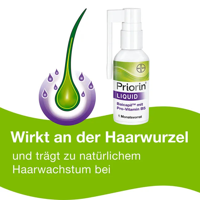 Priorin Liquid Pump Solution 50 ml PZN 11711661 | Baicapil Hair Growth Formula | Leave-In Scalp Treatment | For Thinning Hair | Made in Germany