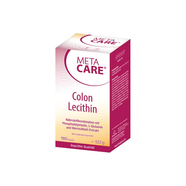 metacare Colon Lecithin | Phosphatidylcholine, L-Glutamine & Zinc | Intestinal Barrier & Gut Mucosa Support | 180 Capsules | PZN 11724534