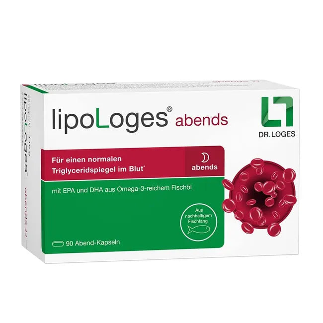 lipoLoges Omega-3 Fish Oil, Perilla Seed Oil, Red Grape Extract & Vitamin E | Cholesterol & Triglyceride Support | 180 Capsules | PZN 12452256