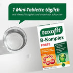 taxofit B-Complex Forte | 7 High-Dose B Vitamins with Folic Acid & B12 | Energy, Nerves & Mental Performance | Vegan | 40 Mini Tablets | PZN 12642525
