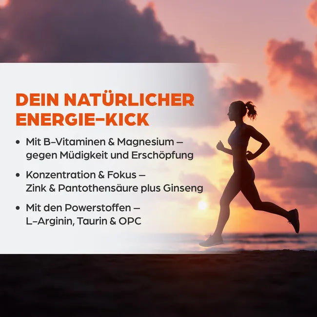 Dr. Böhm Leistungselixier | Arginine, Taurine, Ginseng & Caffeine | Energy, Mental Performance & Fatigue Support | Vegan | 14 Sachets | PZN 13164542