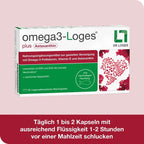 omega3-Loges® plus Astaxanthin | High-Dose Omega-3 EPA & DHA + Natural Astaxanthin | Heart, Brain & Vision Support | 60 Capsules | PZN 13360042