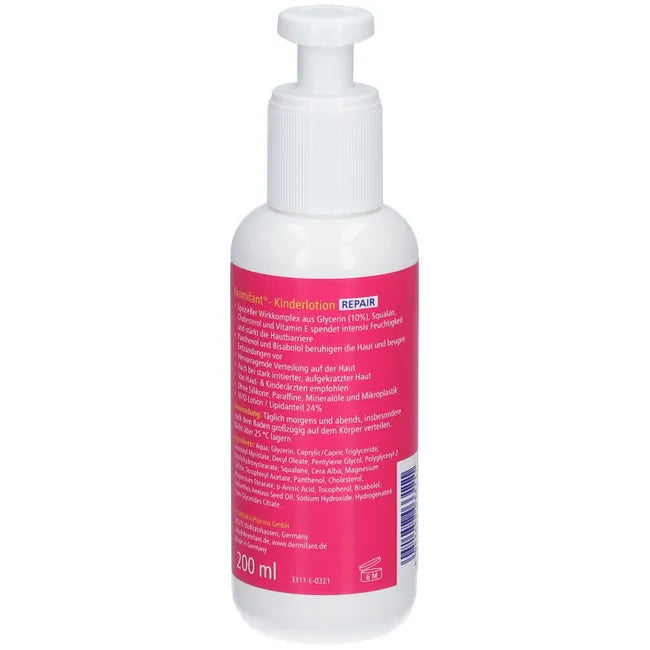 ALLERGIKA Dermifant Kids Lotion REPAIR | Baby & Kids Care for Dry, Itchy & Atopic-Prone Skin | 26% Lipids | Fragrance-Free | 200 ml | PZN 13716711
