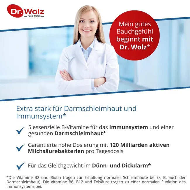 Dr. Wolz Darmflora 乳酸菌+复合营养素胶囊 40 粒，PZN 13839419 加强型