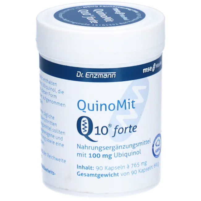QuinoMit Q10 Forte | 100 mg Active Ubiquinol Coenzyme Q10 | High Bioavailability Kaneka Q10 | 90 Capsules | PZN 13866528