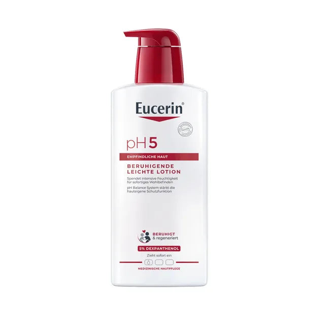 Eucerin pH5 Light Lotion 400ml | Lightweight Daily Body Lotion for Sensitive, Normal to Dry Skin | pH Balance System & Dexpanthenol | PZN 13889268