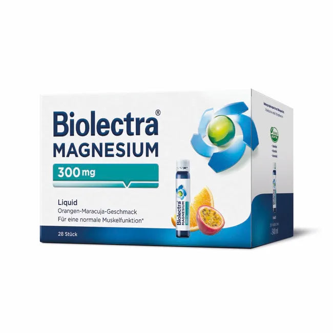 德国原装 Biolectra 镁300mg口服液 28 瓶支持 肌肉神经能量 橙百香果味 PZN 13986586