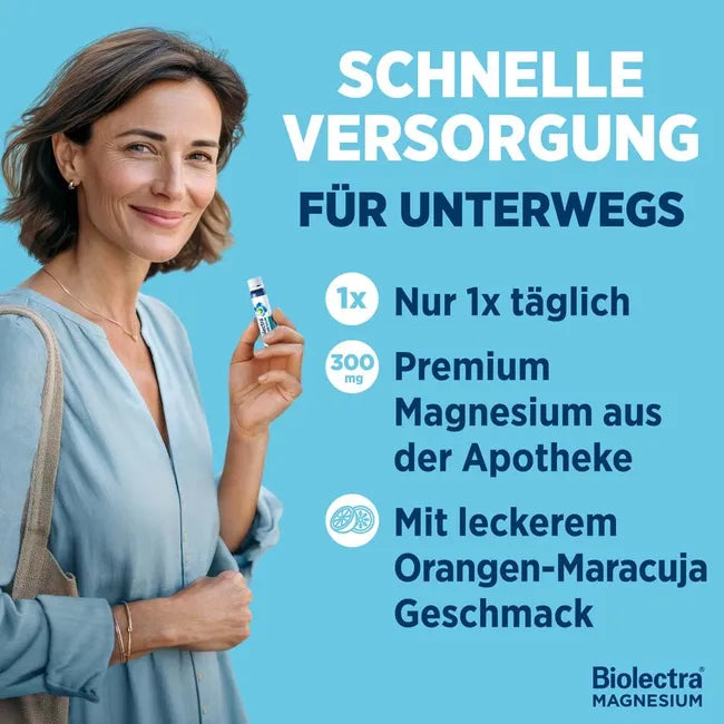 德国原装 Biolectra 镁300mg口服液 28 瓶支持 肌肉神经能量 橙百香果味 PZN 13986586
