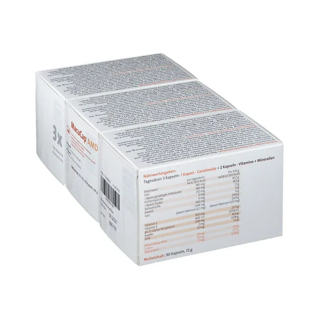 MacuCap AMD | AREDS2-Based Formula + Meso-Zeaxanthin, Lutein & Zeaxanthin | 270 Capsules | PZN 13986965