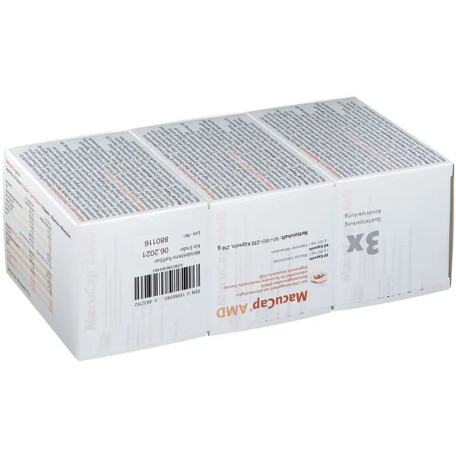 MacuCap AMD | AREDS2-Based Formula + Meso-Zeaxanthin, Lutein & Zeaxanthin | 270 Capsules | PZN 13986965
