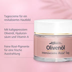 medipharma cosmetics Olive Oil Rosé Intensive Day Cream 50ml | Anti-Aging Moisturizer with Olive Oil, Hyaluronic Acid & Vitamin A | For Mature Skin | PZN 14004013