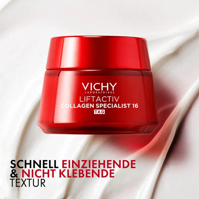 Vichy Liftactiv Collagen Specialist 16 Day Cream 50ml | Anti-Aging Moisturizer with Collagen Peptides, Niacinamide & Vitamin Cg | PZN 14060537