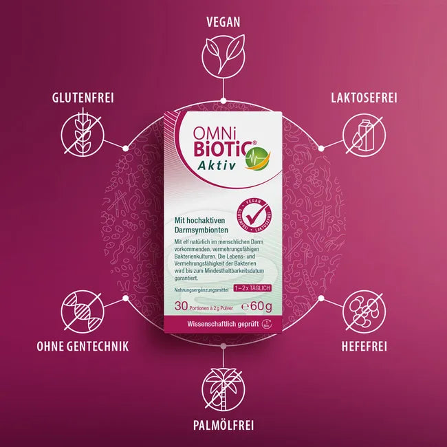 OMNi-BiOTiC AKTIV | Daily Probiotic | 11 Live Probiotic Strains | 5 Billion CFU | Gut Microbiome Support | 60 Sachets | PZN 14168832